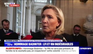 "Je ne veux pas polémiquer": Marine Le Pen réagit au refus de la famille de Robert Badinter d'inviter des élus RN et LFI à l'hommage national