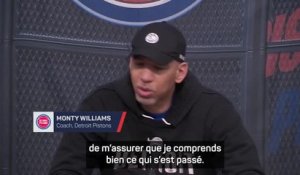 Pistons - Williams : “Stewie m’a raconté ce qu’il s’est passé”