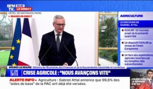 Colère des agriculteurs: Bruno Le Maire fait le point sur les contrôles en cours chez les industriels et distributeurs