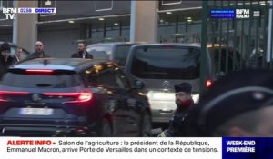 Le cortège d'Emmanuel Macron arrive au Salon de l'agriculture