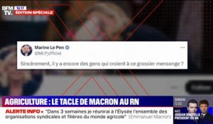 "Sincèrement, il y a encore des gens qui croient à ce grossier mensonge?" : la réponse de Marine Le Pen face au tacle d'Emmanuel Macron