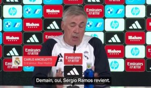 Ancelotti : “Je pense que le Bernabéu recevra Ramos avec beaucoup d'affection”