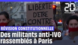 IVG dans la Constitution : Des militants anti-avortement rassemblés à Paris #shorts