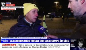 Colère agricole: la Coordination rurale mène une action surprise sur les Champs-Élysées