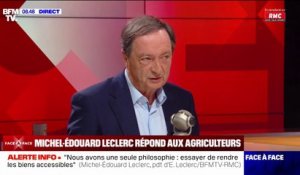 "Il faut des contrats entre les agriculteurs et les transformateurs industriels" affirme Michel-Édouard Leclerc, président du comité stratégique des centres E.Leclerc