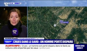 Crues dans le Gard: un homme porté disparu, sa voiture emportée par les eaux