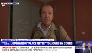 Opération "place nette" à Marseille: les policiers inspectent les cages d'escaliers