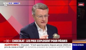 Inflation: "Depuis janvier 2023, le prix de la tonne de cacao a triplé" affirme Dominique Schelcher, président de Système U