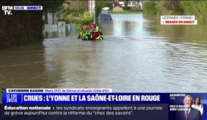 Catherine Sadon (maire DVC de Sémur-en-Auxois, en Côte d'Or), sur les crues: "L'eau s'est retirée (...) mais on a une inquiétude qu'il se mette à repleuvoir"
