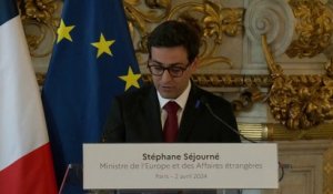 Humanitaires tués à Gaza: Stéphane Séjourné exprime la "condamnation ferme" de la France