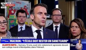 Agressions de collégiens: Le Président Emmanuel Macron appelle à "protéger l'école" d'une "forme de violence désinhibée" - Regardez