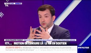 "Nous la voterons", explique Jean-Philippe Tanguy concernant la possible mention de censure LR