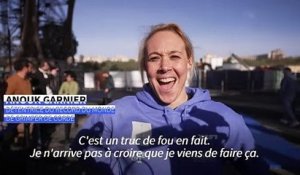 Sur la tour Eiffel, la Française Anouk Garnier bat le record du monde de grimper de corde