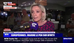 Élections européennes: pour Marine Le Pen (RN), Emmanuel Macron "doit dissoudre l'Assemblée nationale" s'il "subit un échec électoral"