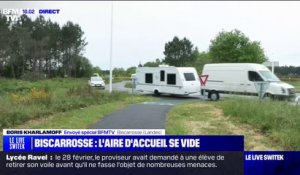 Kendji: plusieurs caravanes viennent de quitter l'aire d'accueil à Biscarrosse dans les Landes