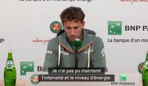 Roland-Garros - Ruud : "Cette douleur à l'estomac m'a empêché de jouer comme je le voulais"