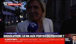 Dissolution de l'Assemblée nationale: "Nous étions d'ailleurs les seuls à y croire" réagit Marine Le Pen