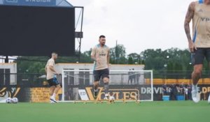 Argentine - Premier entraînement de Messi et ses partenaires à Atlanta