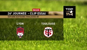 TOP 14 - Essai de Sofiane GUITOUNE (ST) - LOU Rugby - Stade Toulousain