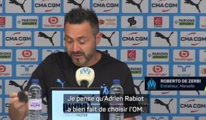 Marseille - De Zerbi : "Rabiot sait comment aborder ces matches"