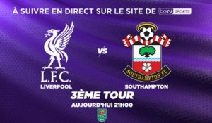 Carabao Cup : Liverpool - Southampton en direct vidéo