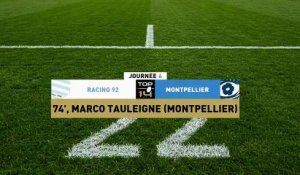 TOP 14 - Essai de Marco TAULEIGNE (MHR) - Racing 92 - Montpellier Hérault Rugby