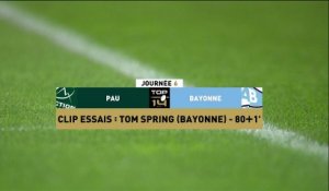 TOP 14 - Essai de Tom SPRING (AB) - Section Paloise - Aviron Bayonnais