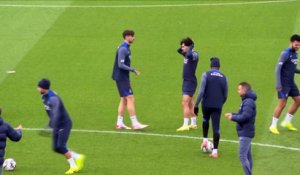 Fabian Ruiz et Joao Neves présents à l'entraînement collectif à la veille du déplacement du PSG à Lorient - Foot - Ligue 1 - PSG