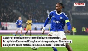 Le capitaine Emmanuel Emegha a été suspendu par Strasbourg - Foot - Ligue 1