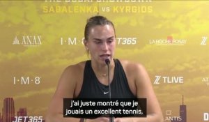 Bataille des sexes - Sabalenka : "Une attention comparable à une finale de Grand Chelem"