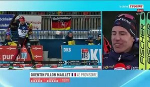 Quentin Fillon Maillet déçu après sa 4e place sur le sprint à Ruhpolding : « Comme si j'avais fini 10e » - Biathlon - Coupe du monde (H)