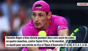 Valentin Royer a subi la loi de Taylor Fritz au premier tour de l'Open d'Australie - Tennis - Open d'Australie