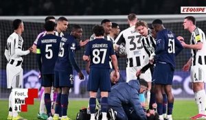 Khvicha Kvaratskhelia sort touché à la cheville droite lors de PSG-Newcastle - Foot - Ligue des champions