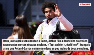 Arthur Fils rassurant à moins de deux semaines de Roland-Garros - Tennis - Roland-Garros