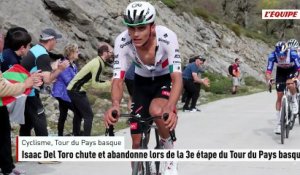 Isaac Del Toro chute et abandonne lors de la 3e étape du Tour du Pays basque - Cyclisme - Tour du Pays Basque