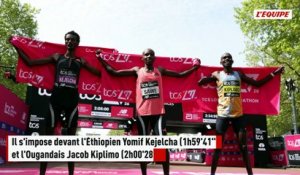 Vainqueur à Londres en 1h59'30'', Sabastian Sawe explose le record du monde du marathon - Athlé - Marathon de Londres (H)