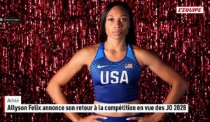Allyson Felix sort de sa retraite et annonce son retour à la compétition en vue des JO 2028 - Athlé