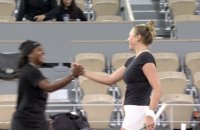Roland-Garros 2026 - Amanda Anisimova et Halley Baptiste à l'entrainement à Roland-Garros lundi 18 mai