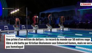 Le record du monde sur 50 mètres nage libre a été battu aux Enhanced Games, mais ne sera pas homologué - Natation