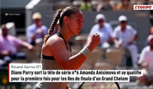Diane Parry sort Amanda Anisimova et se qualifie pour la première fois pour les 8es de finale d'un Grand Chelem - Tennis - Roland-Garros