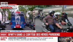 Victoire du PSG: les bus des joueurs acclamés dans les rues de Paris