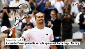 Alexander Zverev à sa main face au lucky-loser Jesper De Jong - Tennis - Roland-Garros (H)