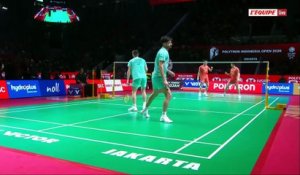 Le replay du huitième de finale des frères Popov en double - Badminton - Open d'Indonésie