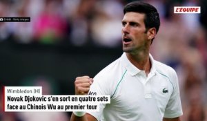 Novak Djokovic s'en sort en quatre sets face au Chinois Wu au premier tour - Tennis - Wimbledon (H)