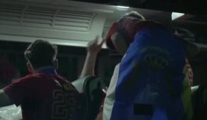 Espagne - Grosse ambiance dans le bus au départ du stade de New York