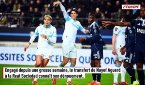 Mercato : le défenseur marocain de l'OM Nayef Aguerd part en prêt payant à la Real Sociedad - Foot - Transferts - OM
