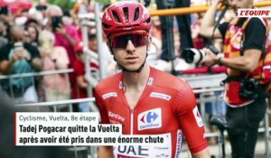 Tadej Pogacar quitte la Vuelta en ambulance après une énorme chute sur la 8e étape - Cyclisme - Vuelta