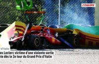 Charles Leclerc victime d'une violente sortie de piste dès le 2e tour du Grand Prix d'Italie - F1 - GP d'Italie