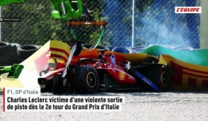 Charles Leclerc victime d'une violente sortie de piste dès le 2e tour du Grand Prix d'Italie - F1 - GP d'Italie