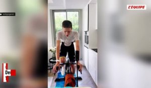 Deux semaines après sa blessure sur la Vuelta, Tadej Pogacar déjà de retour sur un vélo d’appartement - Cyclisme